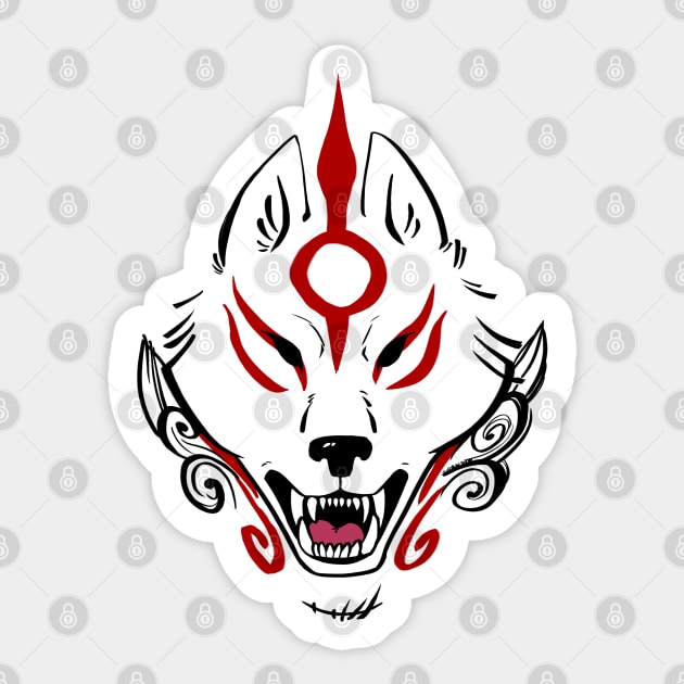 Okami Amaterasu (Plain White) Sticker by Eevachu